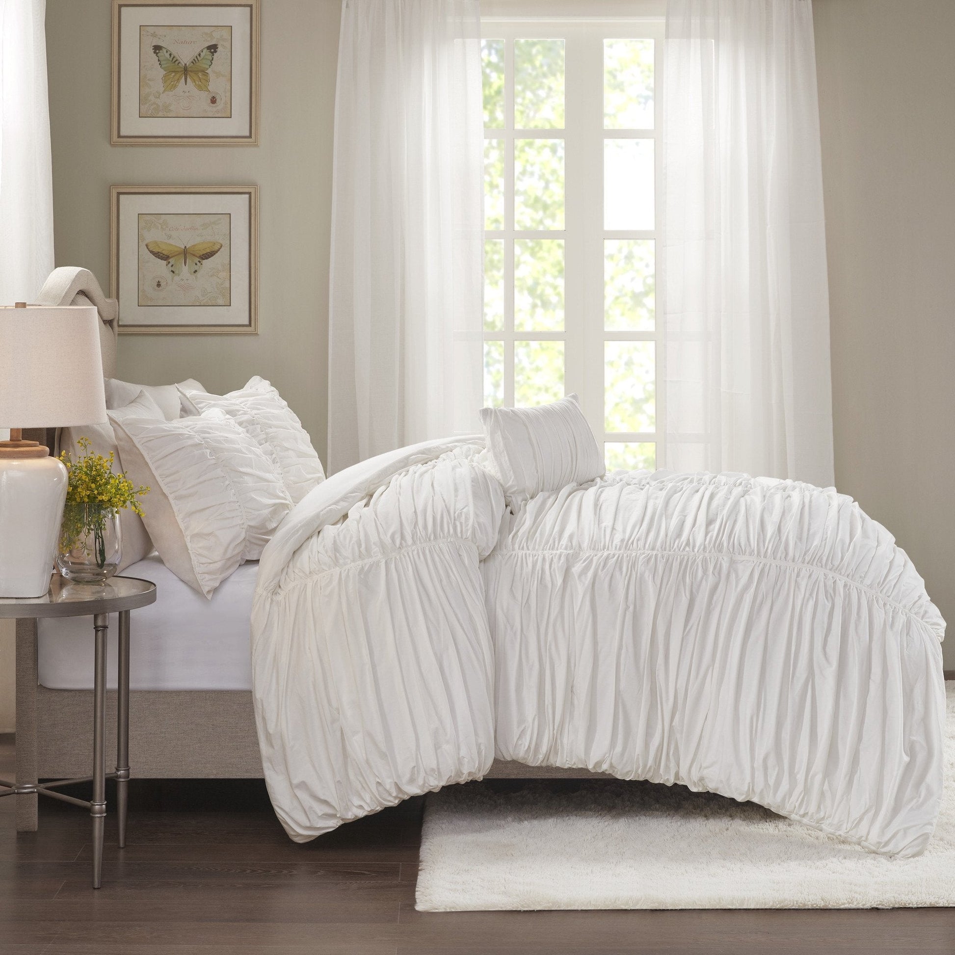 Delancey White 4-Piece Comforter Set Comforter Sets By Olliix/JLA HOME (E & E Co., Ltd)