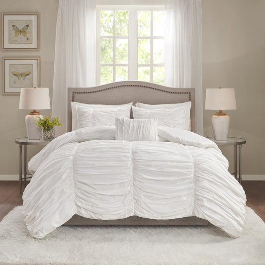 Delancey White 4-Piece Comforter Set Comforter Sets By Olliix/JLA HOME (E & E Co., Ltd)