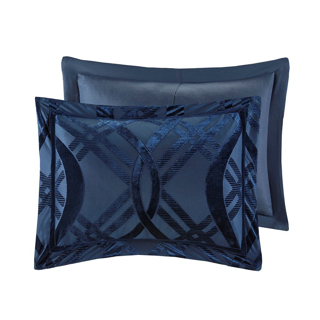 Dolores Navy 7-Piece Comforter Set Comforter Sets By Olliix/JLA HOME (E & E Co., Ltd)