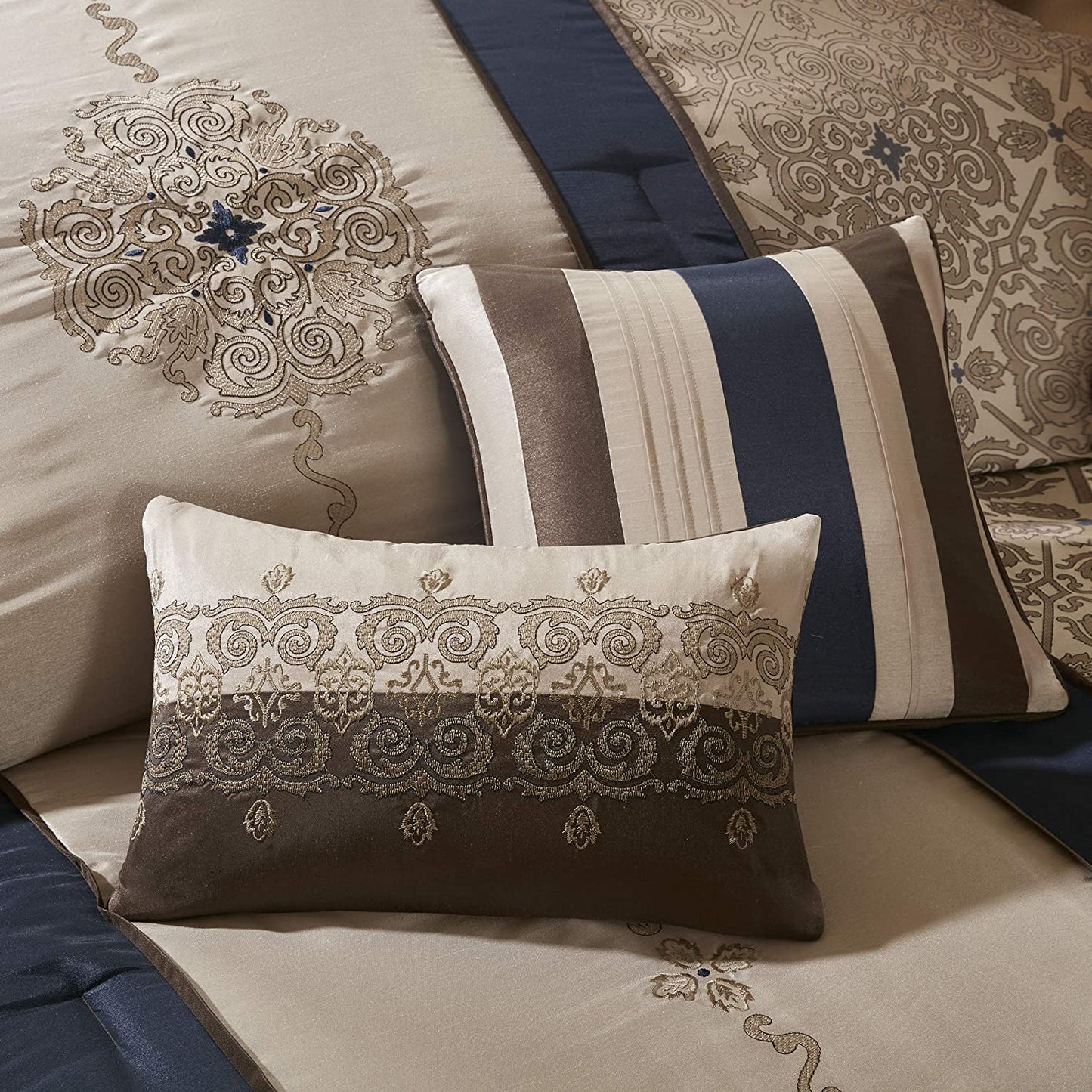 Donovan Navy 7-Piece Comforter Set Comforter Sets By Olliix/JLA HOME (E & E Co., Ltd)