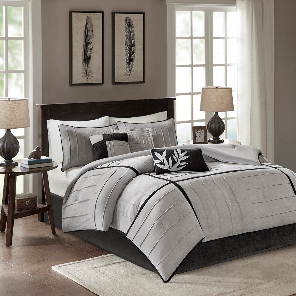 Dune Grey 7-Piece Comforter Set Comforter Sets By Olliix/JLA HOME (E & E Co., Ltd)