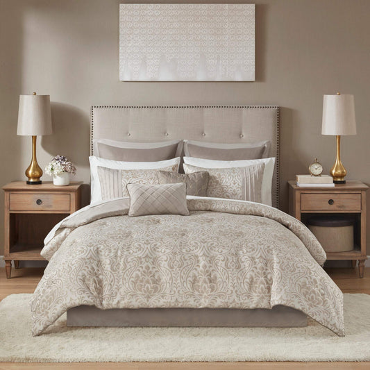 Emilia Khaki 12-Piece Comforter Set Comforter Sets By Olliix/JLA HOME (E & E Co., Ltd)