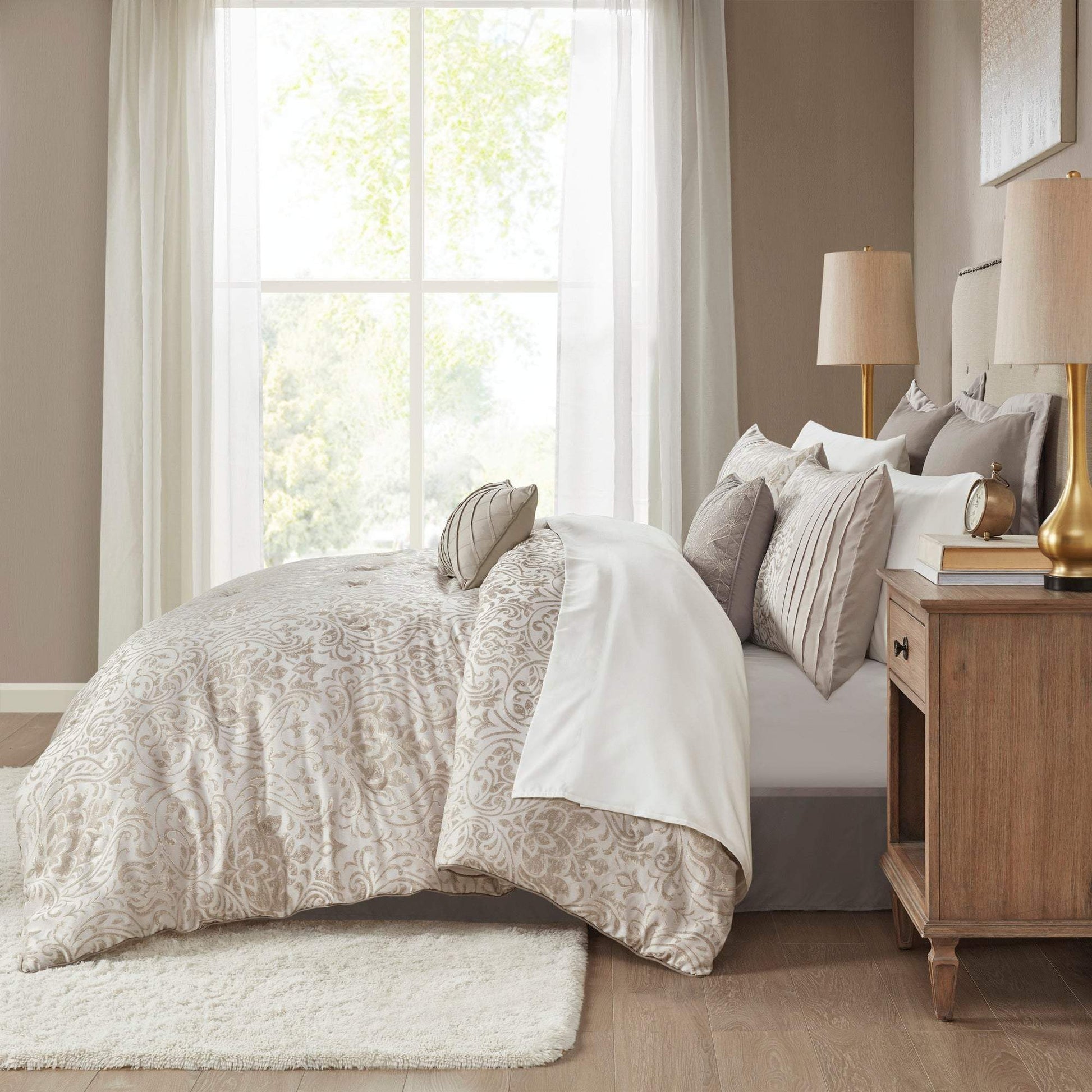 Emilia Khaki 12-Piece Comforter Set Comforter Sets By Olliix/JLA HOME (E & E Co., Ltd)