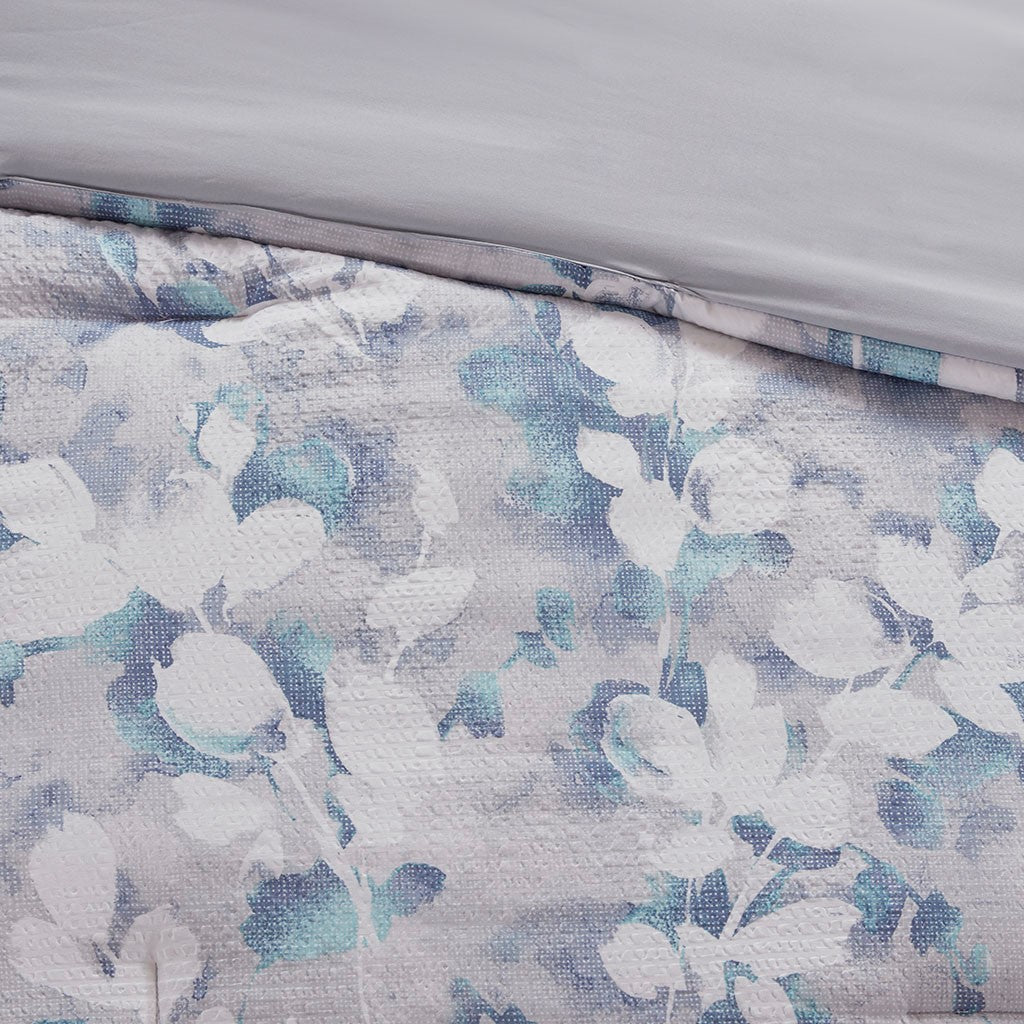 Erica 8 PC Printed Seersucker Comforter and Coverlet Set Collection