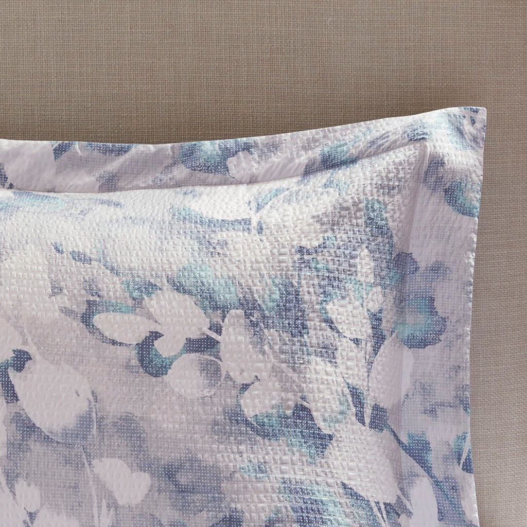 Erica 8 PC Printed Seersucker Comforter and Coverlet Set Collection