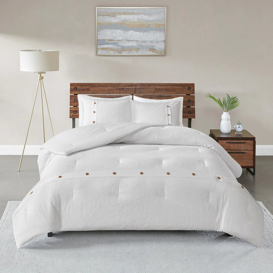 Finley White 3-Piece Comforter Set Comforter Sets By Olliix/JLA HOME (E & E Co., Ltd)