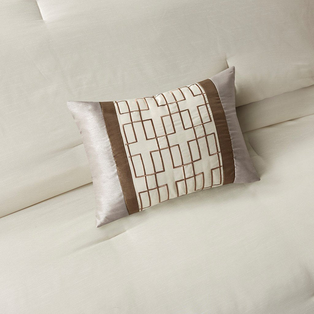 Genevieve Taupe/Brown 7-Piece Comforter Set Comforter Sets By Olliix/JLA HOME (E & E Co., Ltd)
