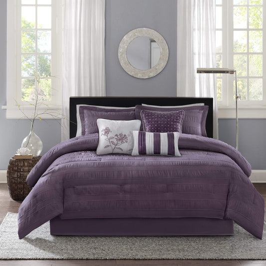 Hampton Plum 7-Piece Comforter Set Comforter Sets By Olliix/JLA HOME (E & E Co., Ltd)