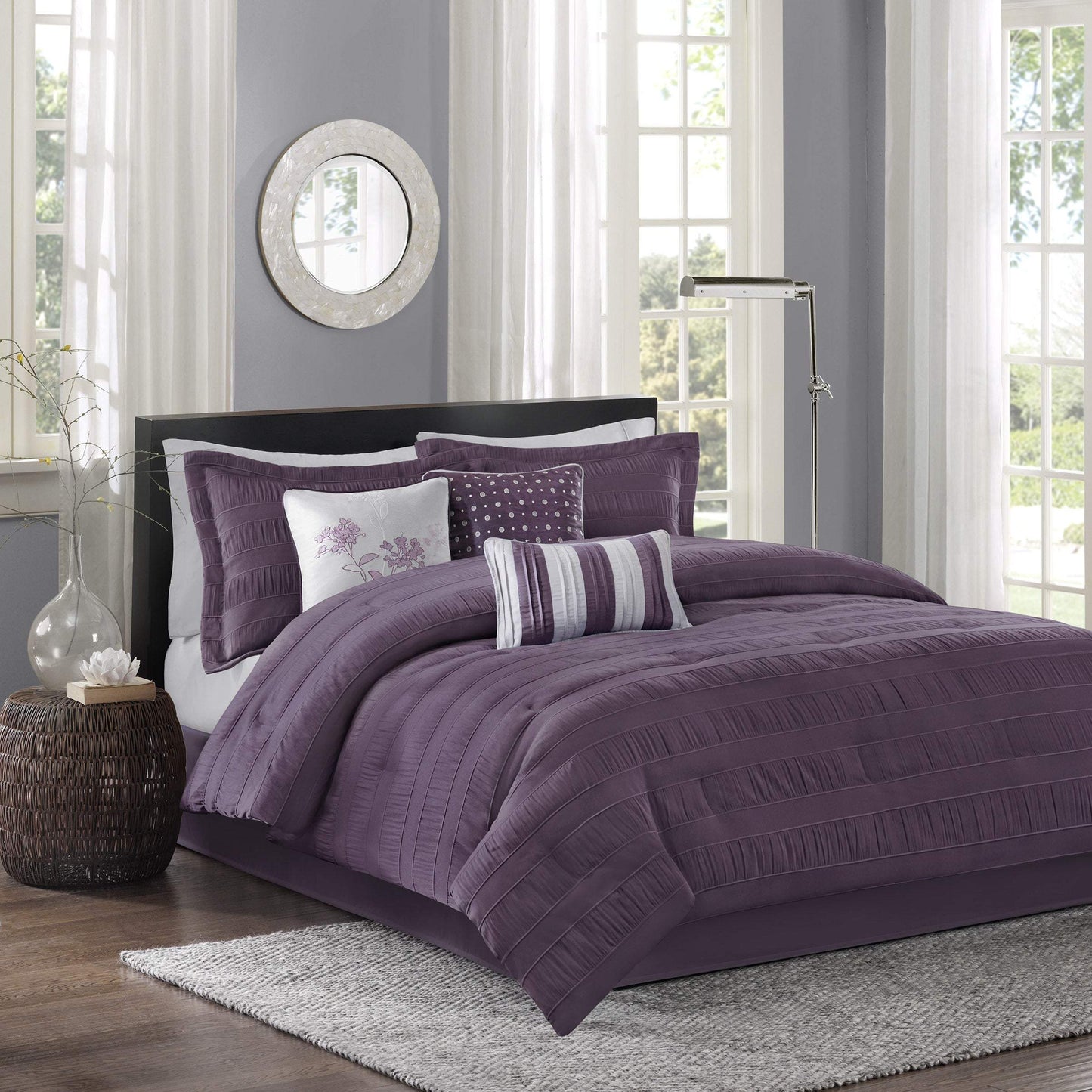 Hampton Plum 7-Piece Comforter Set Comforter Sets By Olliix/JLA HOME (E & E Co., Ltd)