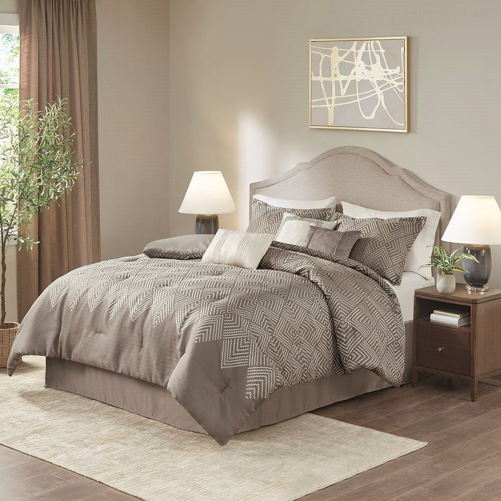 Interval Gray 7-Piece Comforter Set Comforter Sets By Olliix/JLA HOME (E & E Co., Ltd)