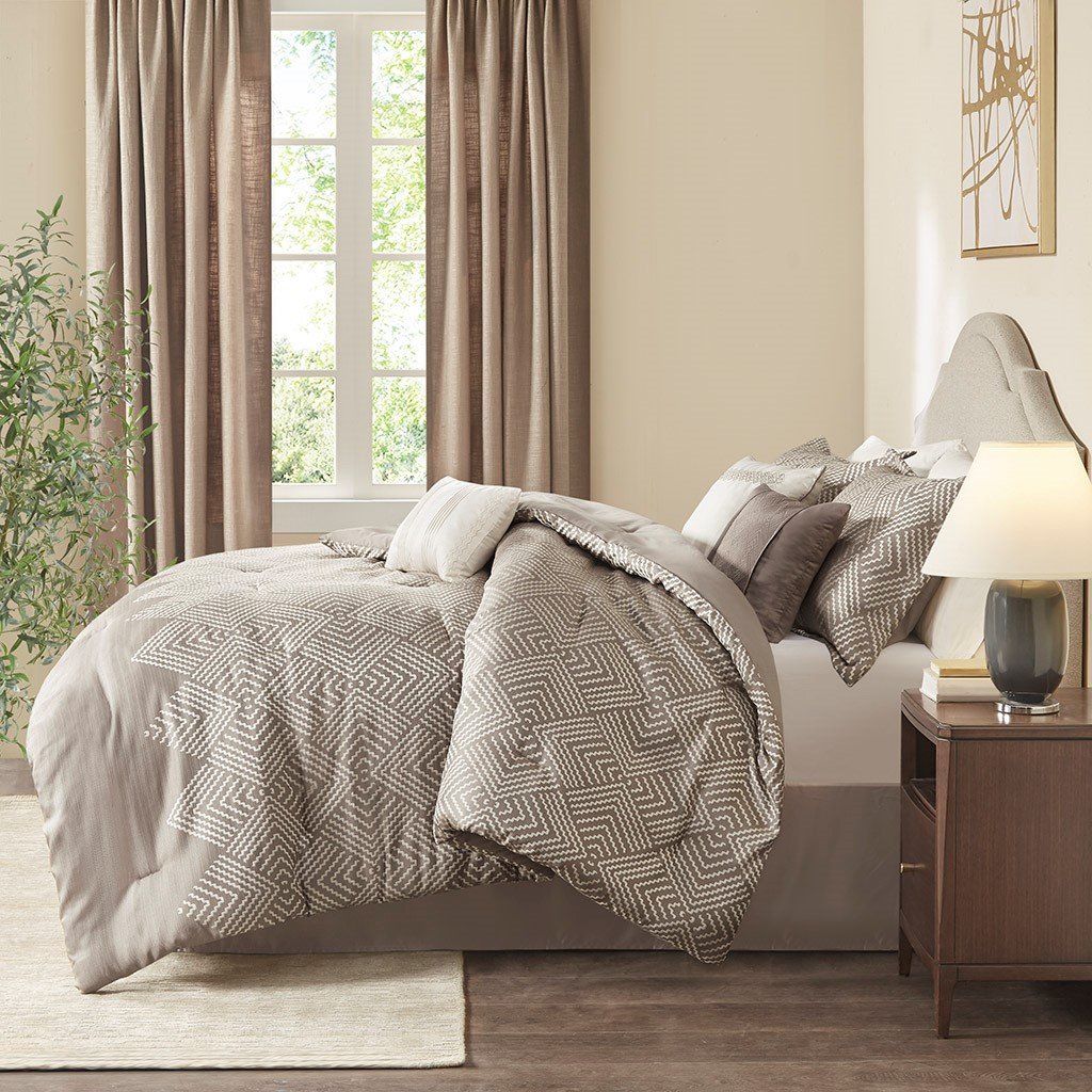 Interval Gray 7-Piece Comforter Set Comforter Sets By Olliix/JLA HOME (E & E Co., Ltd)