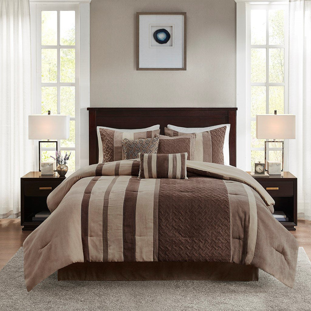 Kennedy Tan 7-Piece Comforter Set Comforter Sets By Olliix/JLA HOME (E & E Co., Ltd)