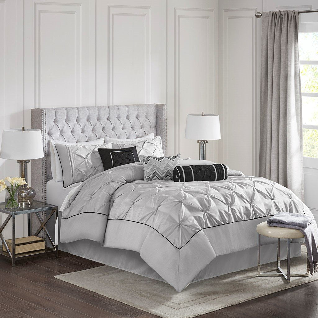Laurel Grey 7-Piece Comforter Set Comforter Sets By Olliix/JLA HOME (E & E Co., Ltd)
