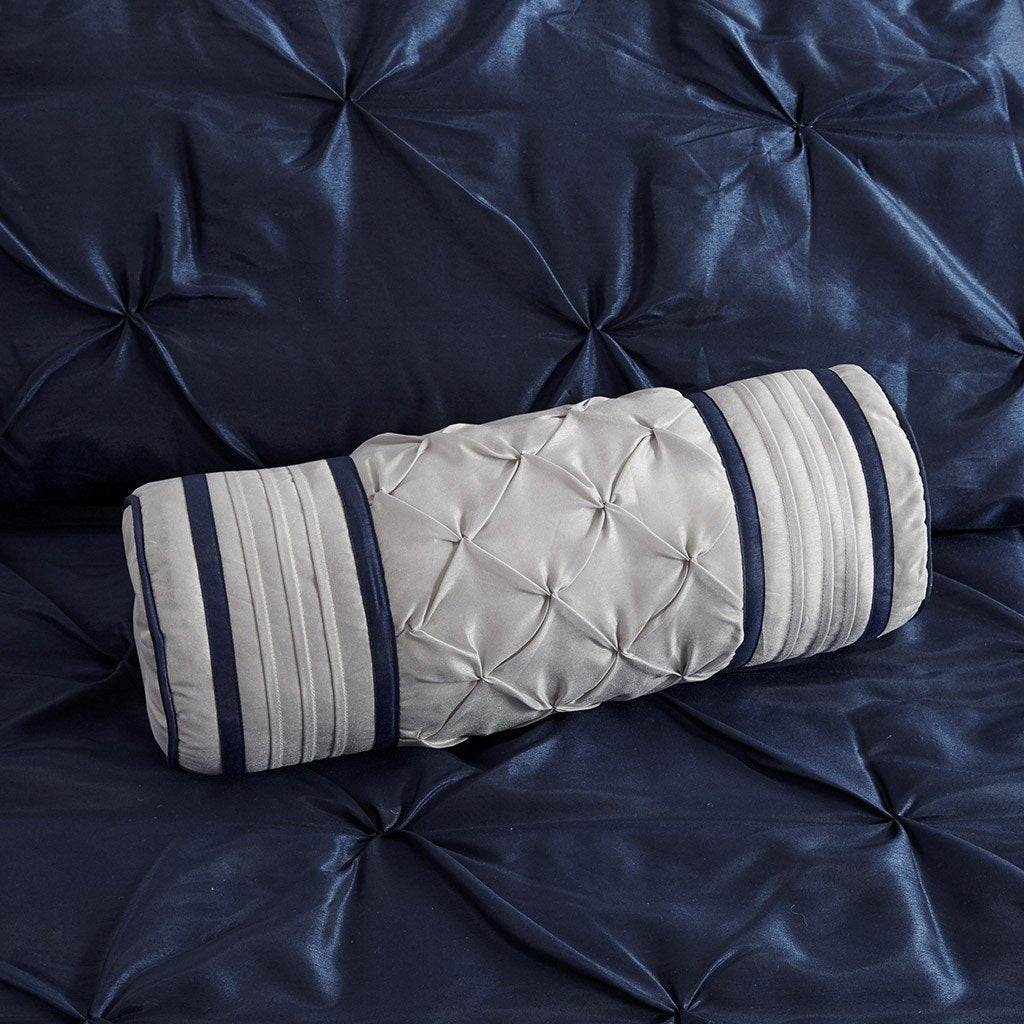 Laurel Navy 7-Piece Comforter Set Comforter Sets By Olliix/JLA HOME (E & E Co., Ltd)