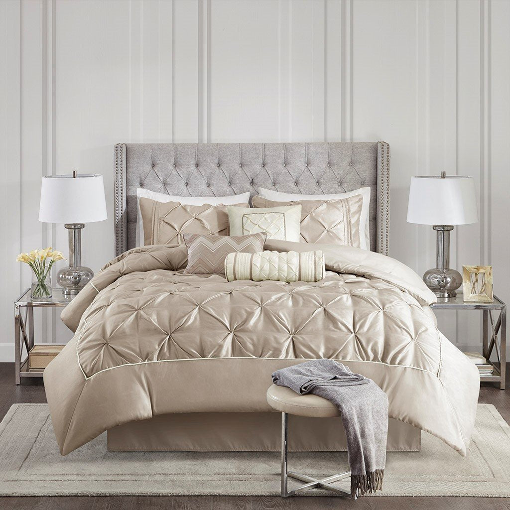Laurel Taupe 7-Piece Comforter Set Comforter Sets By Olliix/JLA HOME (E & E Co., Ltd)