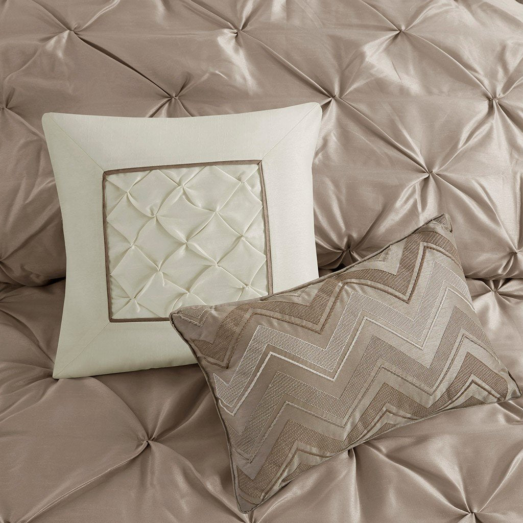 Laurel Taupe 7-Piece Comforter Set Comforter Sets By Olliix/JLA HOME (E & E Co., Ltd)