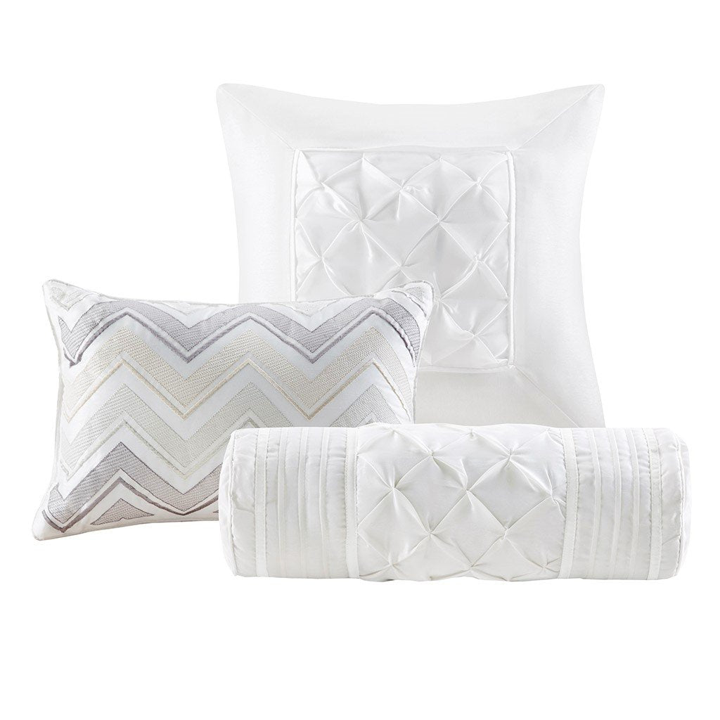 Laurel White 7-Piece Comforter Set Comforter Sets By Olliix/JLA HOME (E & E Co., Ltd)