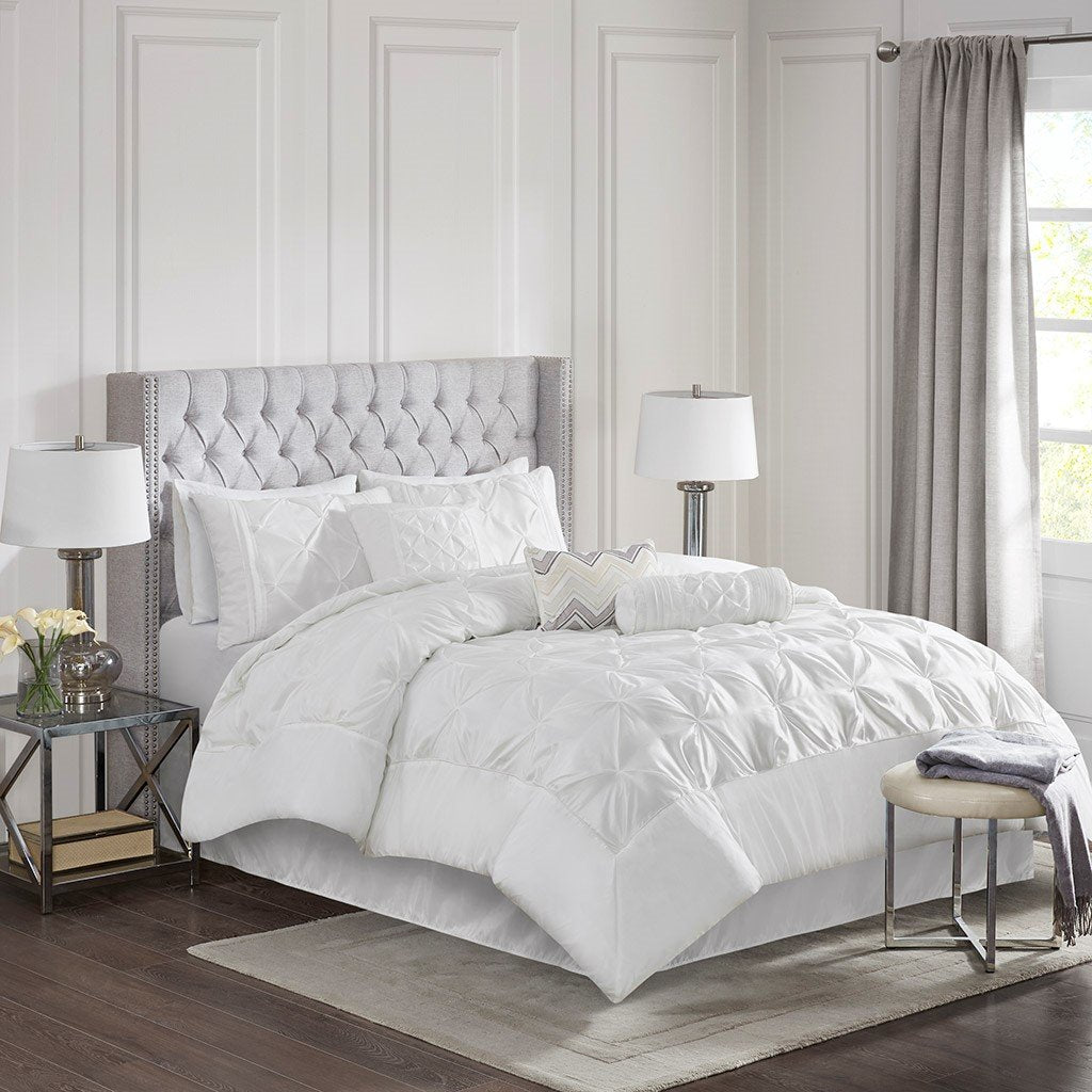 Laurel White 7-Piece Comforter Set Comforter Sets By Olliix/JLA HOME (E & E Co., Ltd)