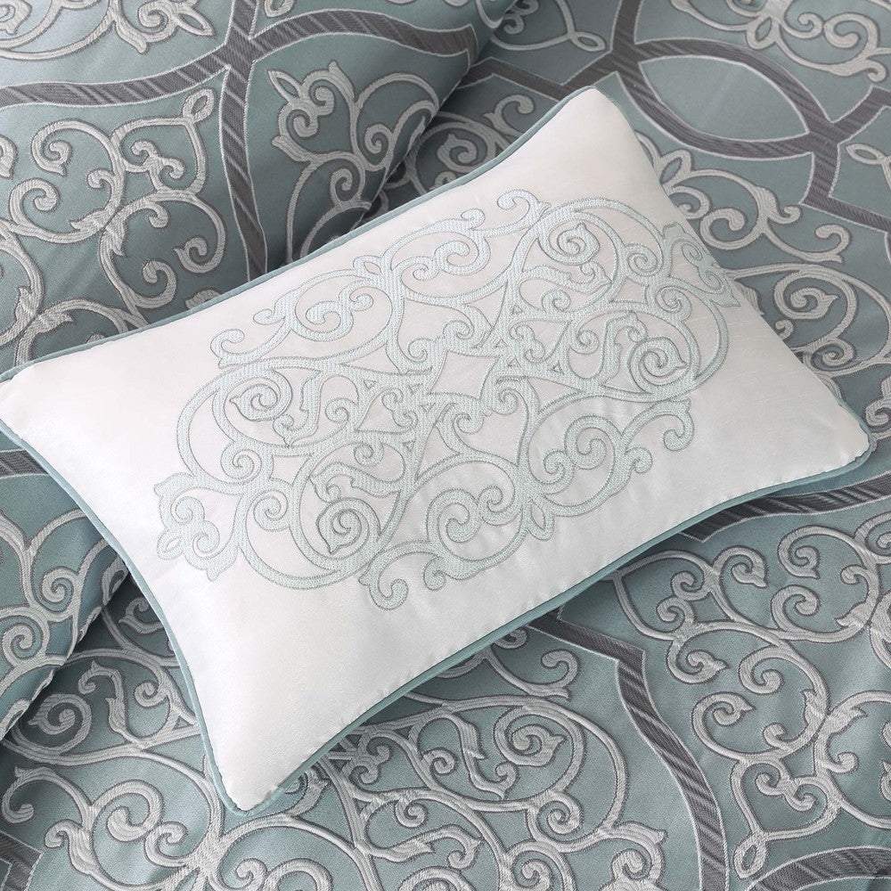 Lavine Blue 12-Piece Comforter Set Comforter Sets By Olliix/JLA HOME (E & E Co., Ltd)