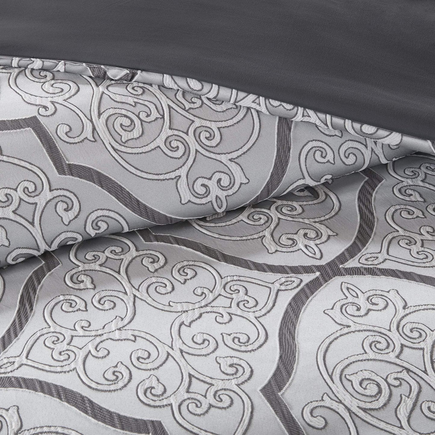 Lavine Silver 12-Piece Comforter Set Comforter Sets By Olliix/JLA HOME (E & E Co., Ltd)