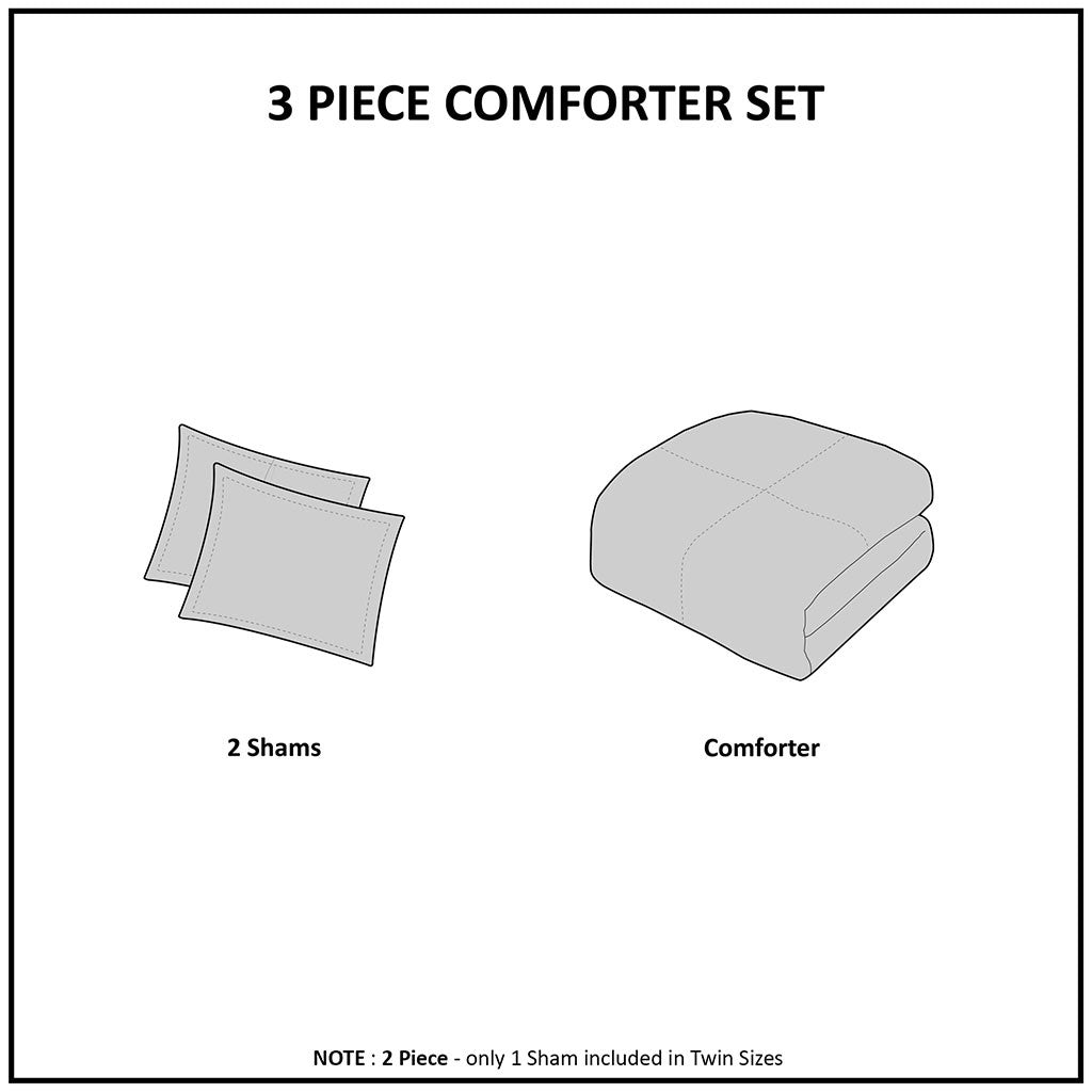 Leona 3 Piece Pom Pom Cotton Comforter Set