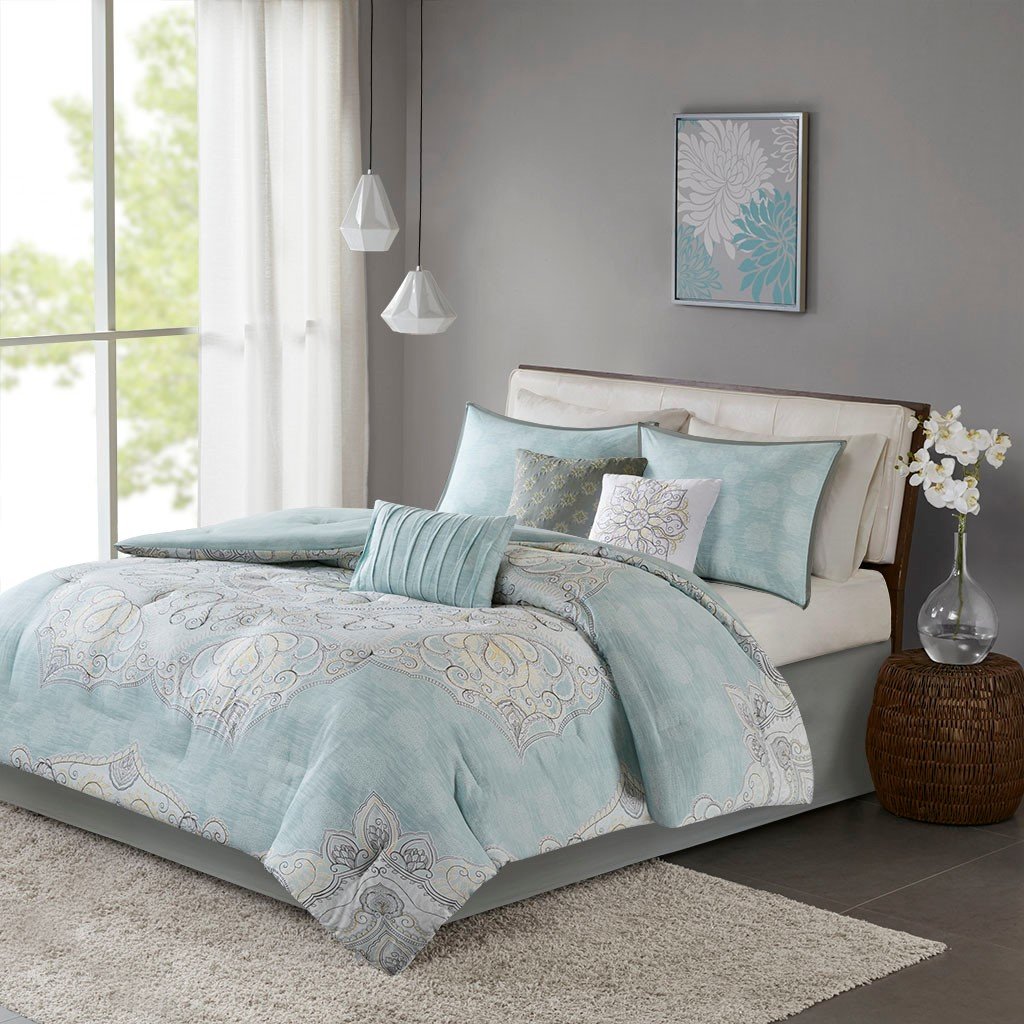 Nebraska Seafoam 7-Piece Comforter Set Comforter Sets By Olliix/JLA HOME (E & E Co., Ltd)