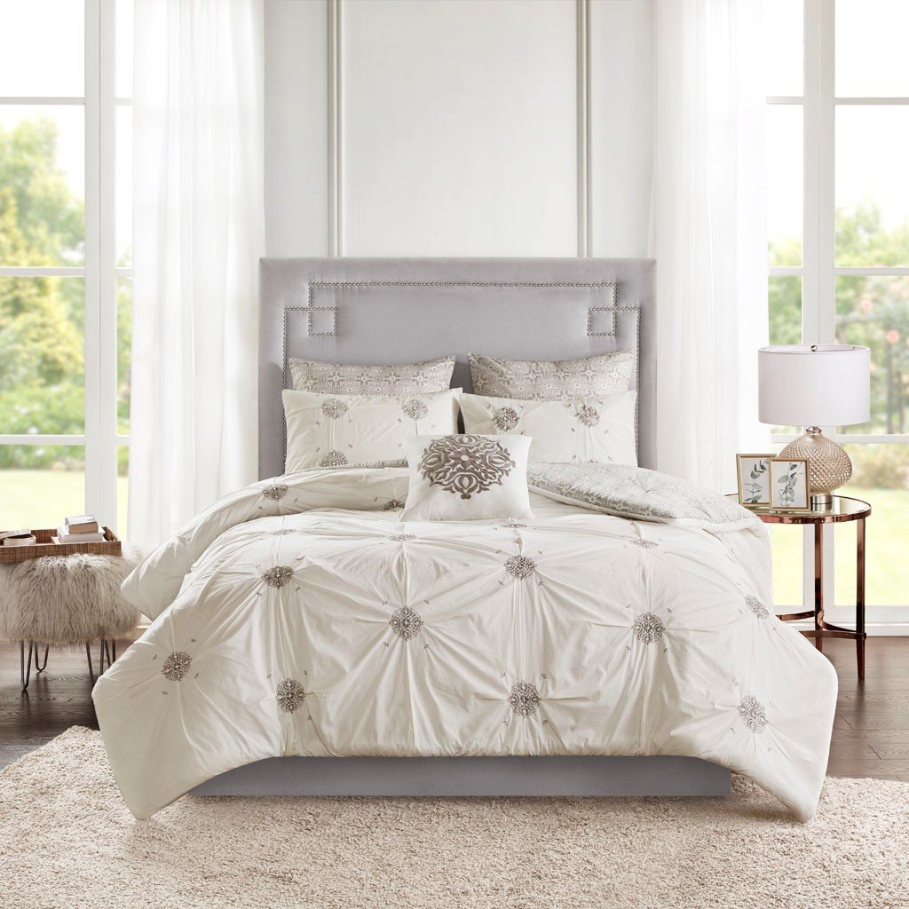 Malia Ivory 6-Piece Comforter Set Comforter Sets By Olliix/JLA HOME (E & E Co., Ltd)