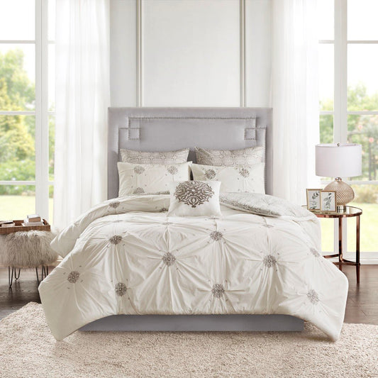 Malia Ivory 6-Piece Comforter Set Comforter Sets By Olliix/JLA HOME (E & E Co., Ltd)
