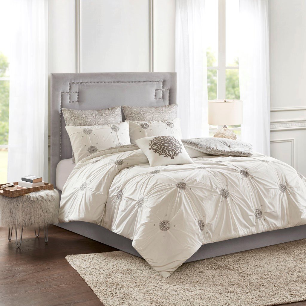 Malia Grey 6-Piece Comforter Set Comforter Sets By Olliix/JLA HOME (E & E Co., Ltd)