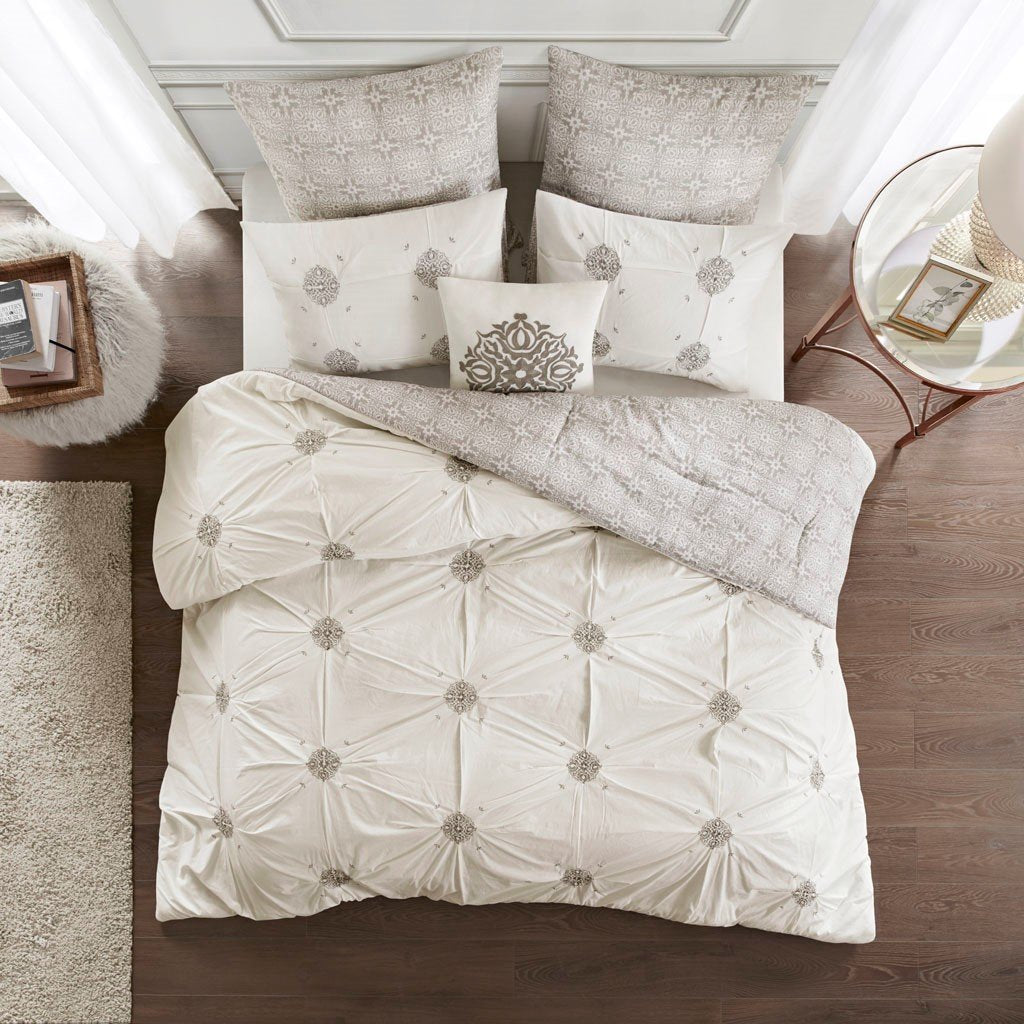 Malia Ivory 6-Piece Comforter Set Comforter Sets By Olliix/JLA HOME (E & E Co., Ltd)