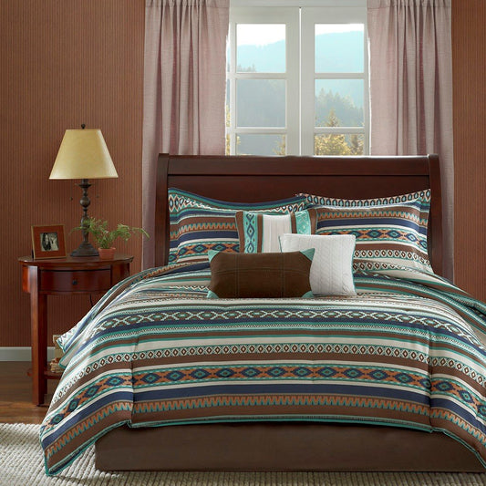 Malone Blue 7-Piece Comforter Set Comforter Sets By Olliix/JLA HOME (E & E Co., Ltd)