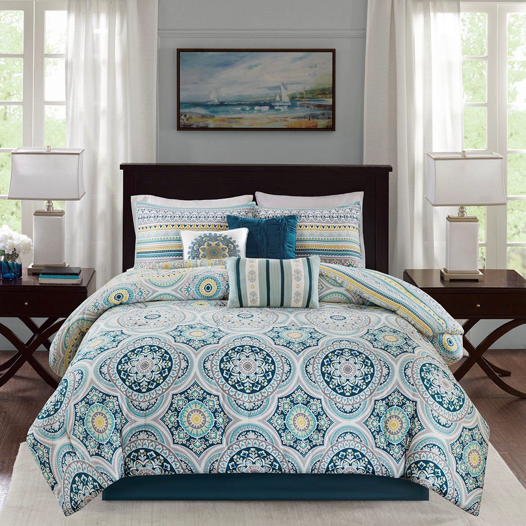 Richmond Teal 7-Piece Comforter Set Comforter Sets By Olliix/JLA HOME (E & E Co., Ltd)