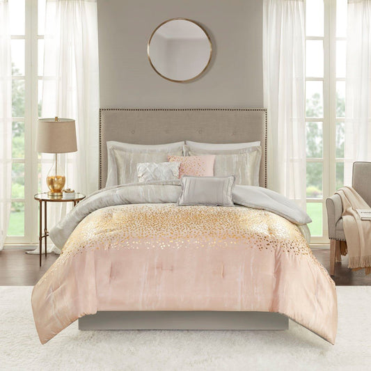 Midnight Garden Blush 7-Piece Comforter Set Comforter Sets By Olliix/JLA HOME (E & E Co., Ltd)