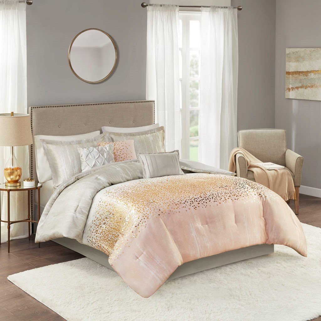 Midnight Garden Blush 7-Piece Comforter Set Comforter Sets By Olliix/JLA HOME (E & E Co., Ltd)
