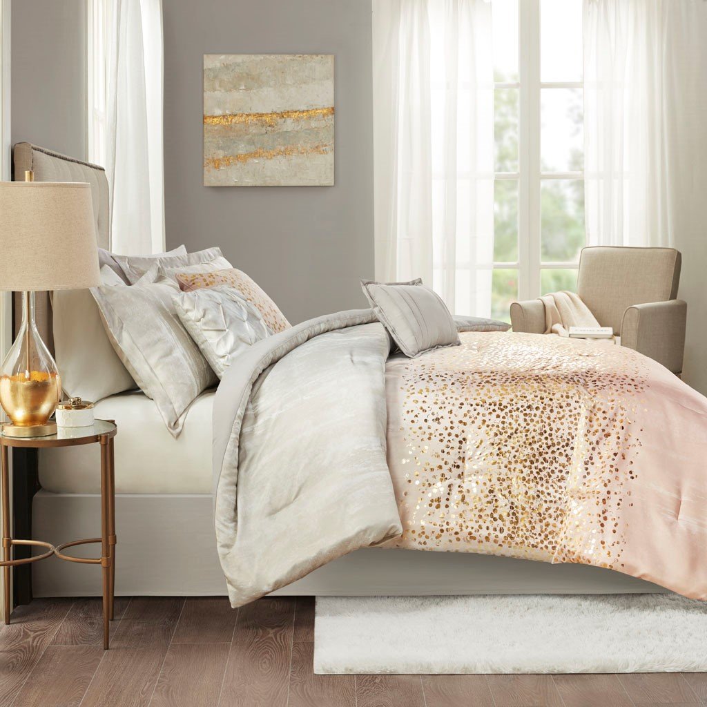 Midnight Garden Blush 7-Piece Comforter Set Comforter Sets By Olliix/JLA HOME (E & E Co., Ltd)