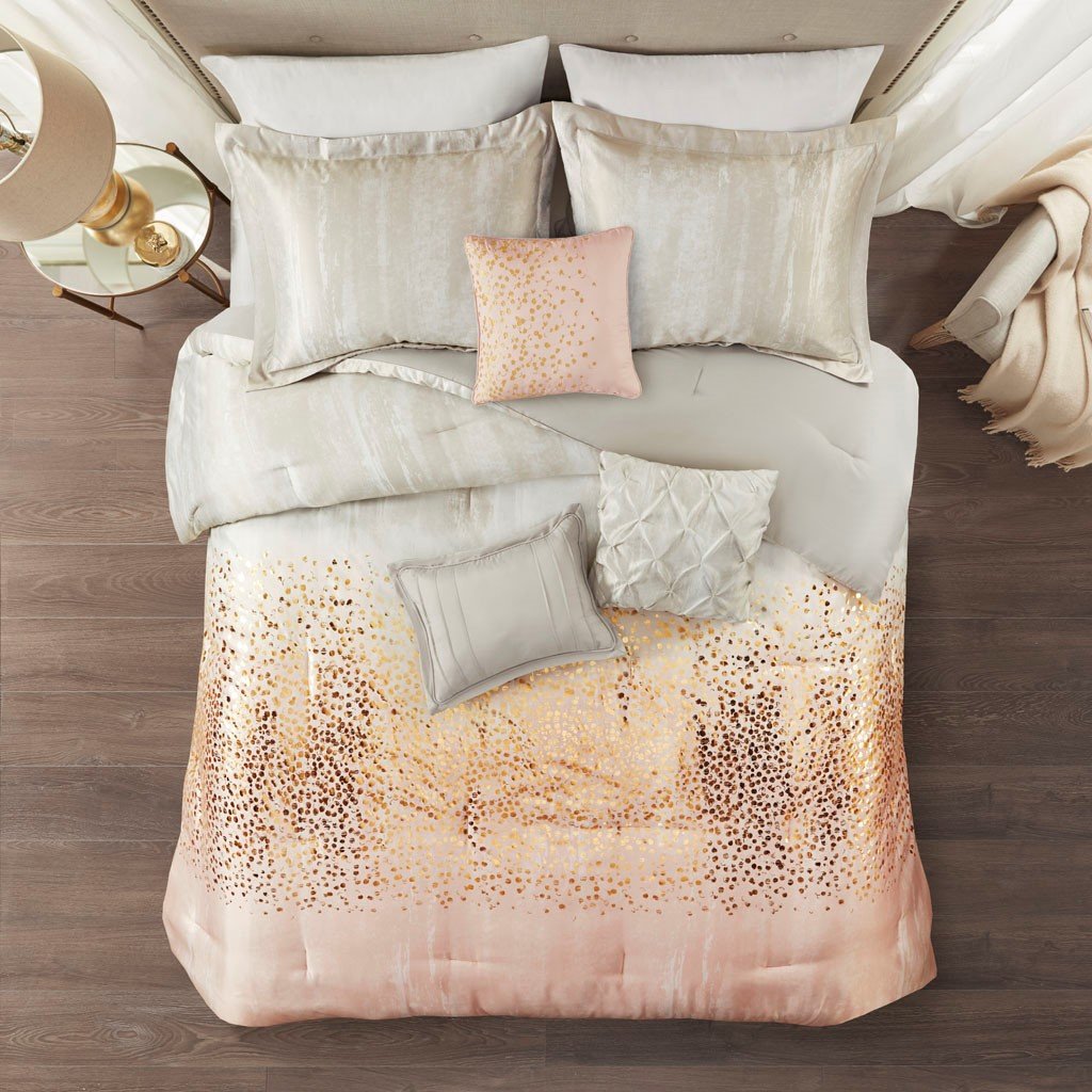 Midnight Garden Blush 7-Piece Comforter Set Comforter Sets By Olliix/JLA HOME (E & E Co., Ltd)
