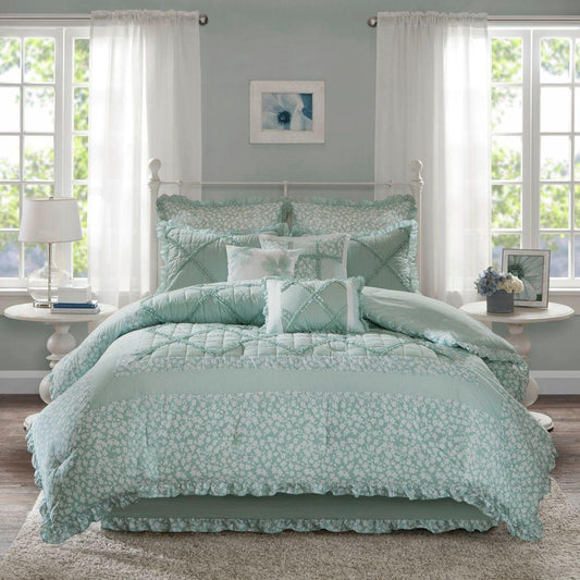 Mindy Seafoam 9-Piece Comforter Set Comforter Sets By Olliix/JLA HOME (E & E Co., Ltd)
