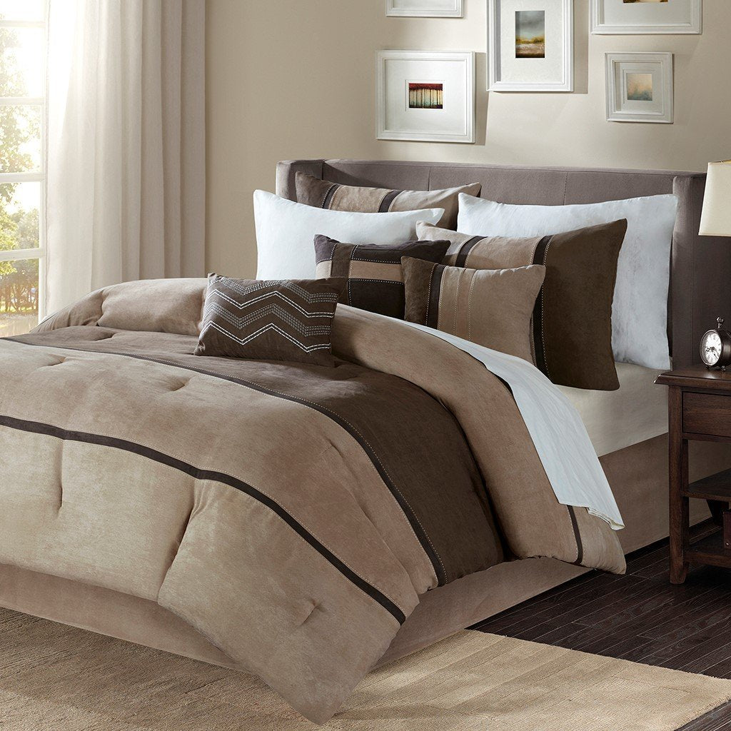 Palisades Brown 7-Piece Comforter Set Comforter Sets By Olliix/JLA HOME (E & E Co., Ltd)