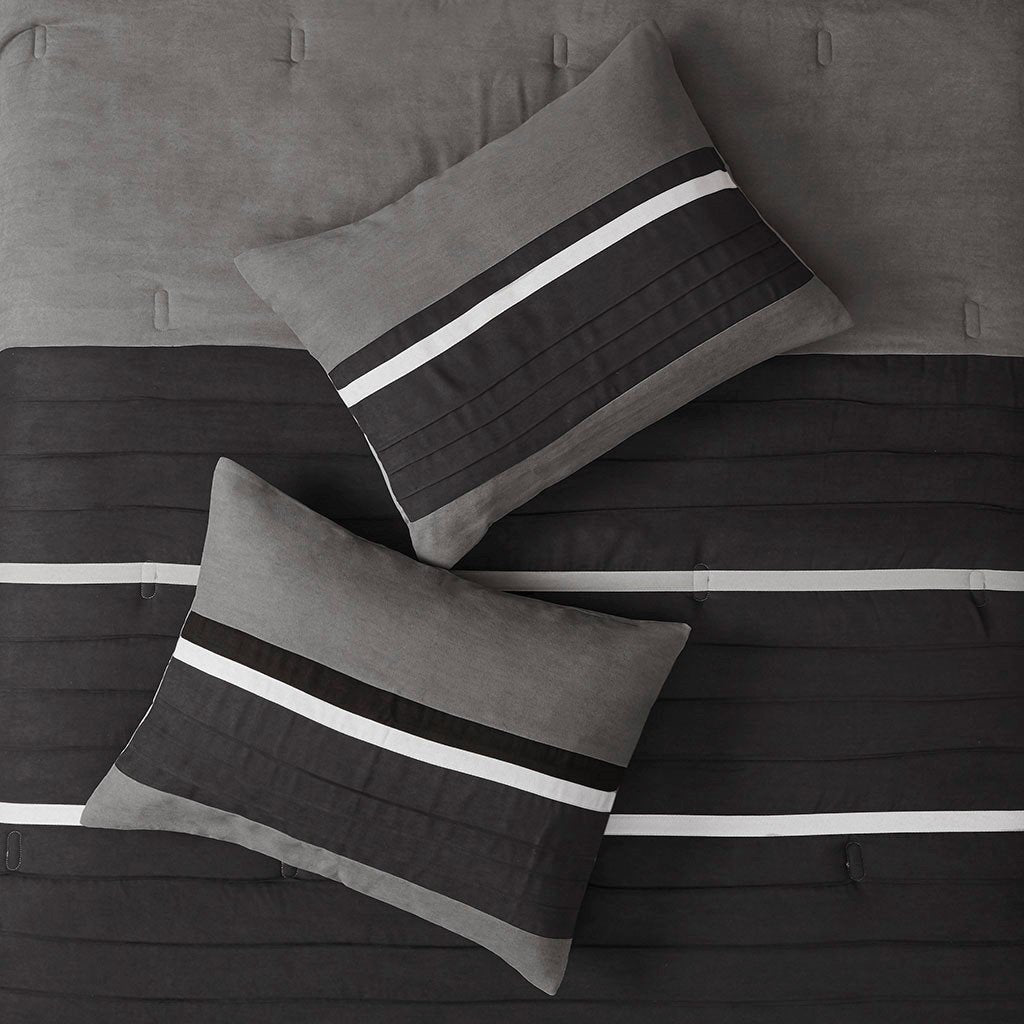 Palmer Black 7-Piece Comforter Set Comforter Sets By Olliix/JLA HOME (E & E Co., Ltd)