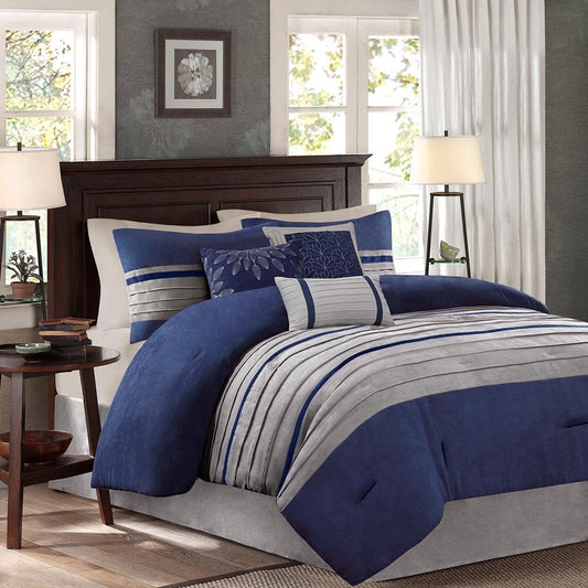 Palmer Blue 7-Piece Comforter Set Comforter Sets By Olliix/JLA HOME (E & E Co., Ltd)