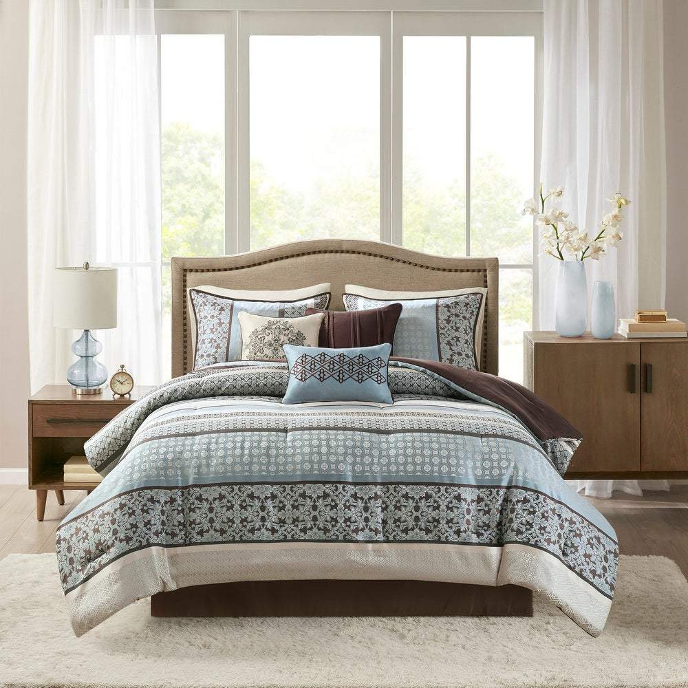 Princeton Blue 7-Piece Comforter Set Comforter Sets By Olliix/JLA HOME (E & E Co., Ltd)