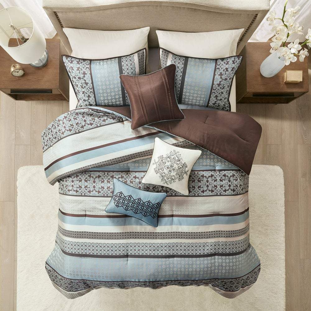 Princeton Blue 7-Piece Comforter Set Comforter Sets By Olliix/JLA HOME (E & E Co., Ltd)