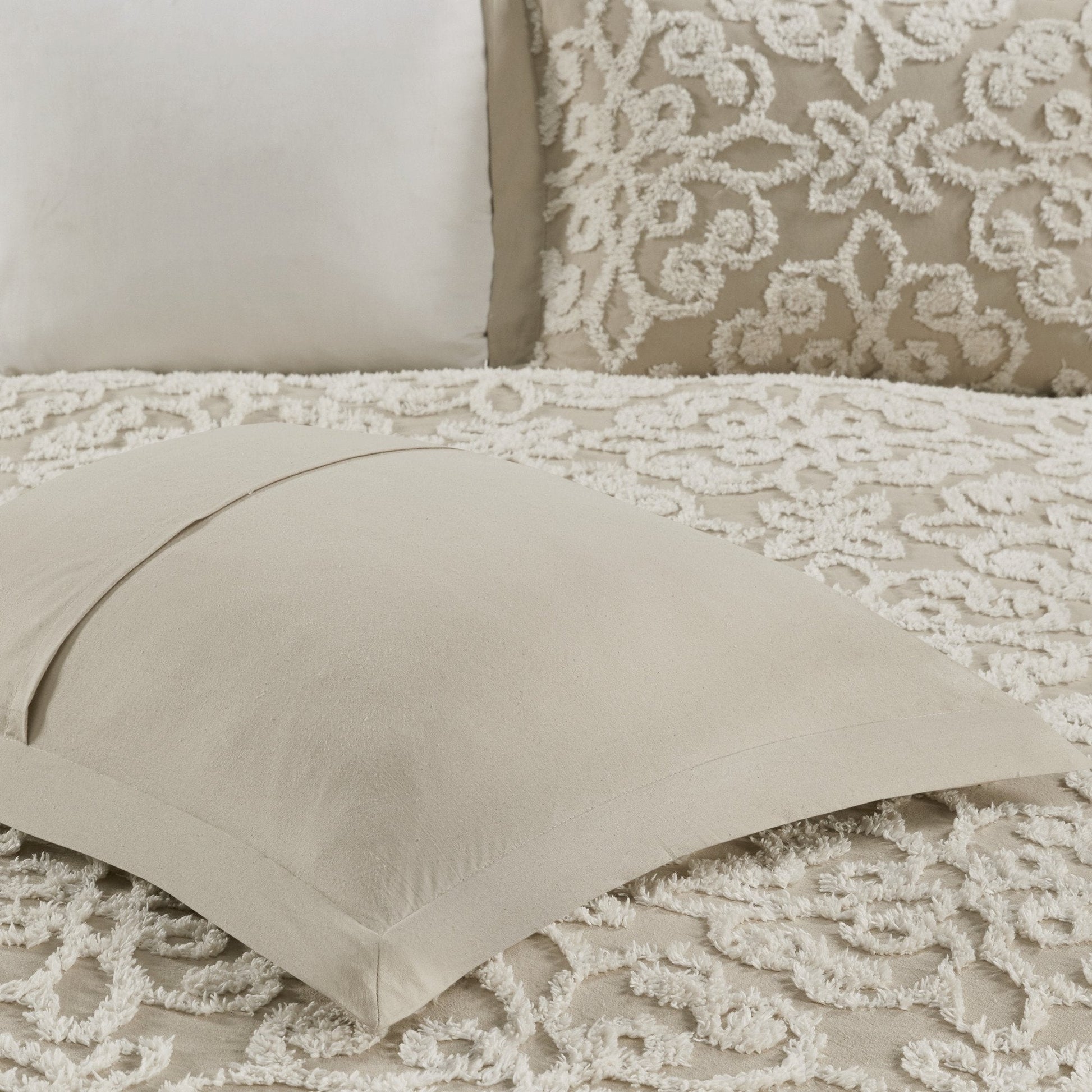 Sabrina Taupe 4-Piece Comforter Set Comforter Sets By Olliix/JLA HOME (E & E Co., Ltd)
