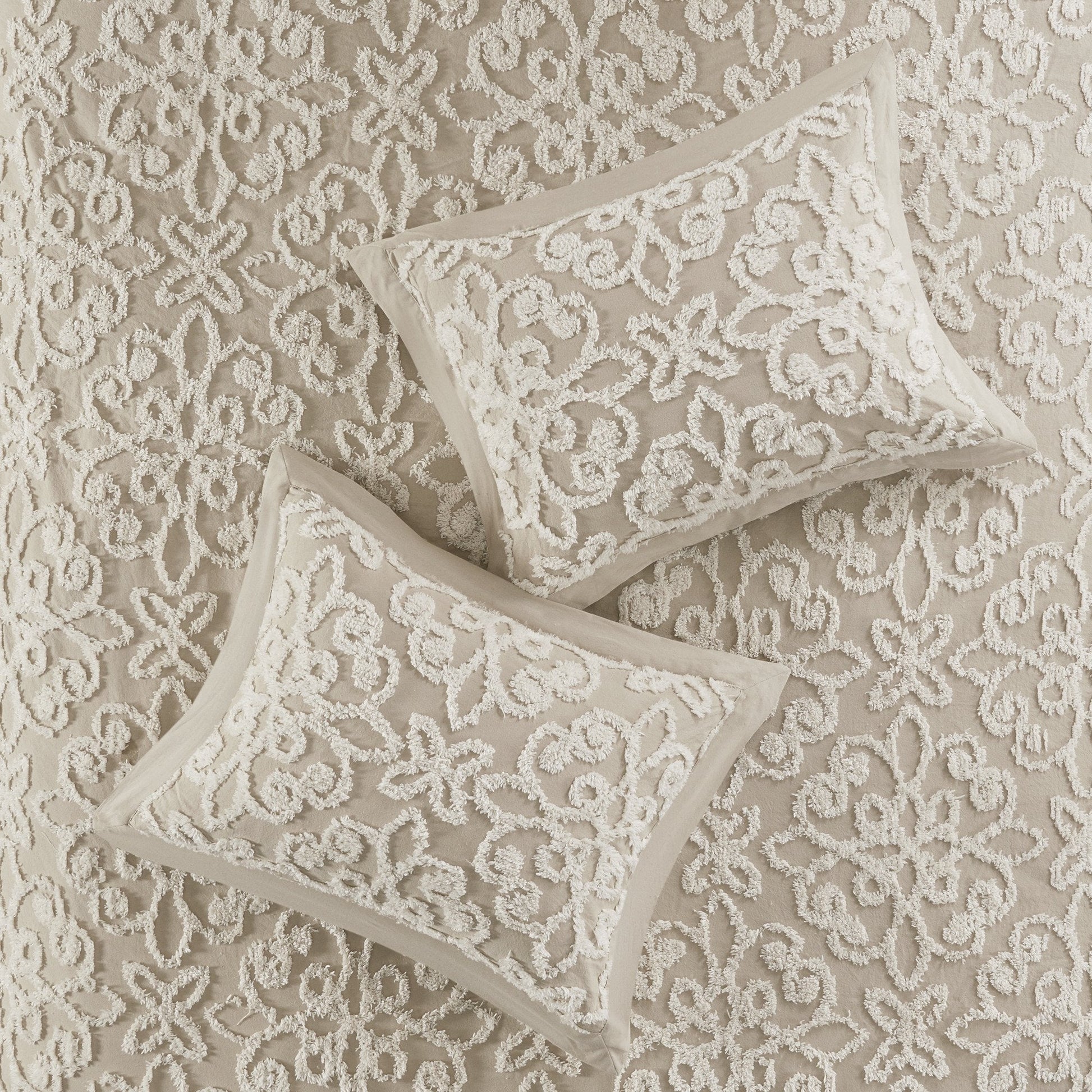 Sabrina Taupe 4-Piece Comforter Set Comforter Sets By Olliix/JLA HOME (E & E Co., Ltd)