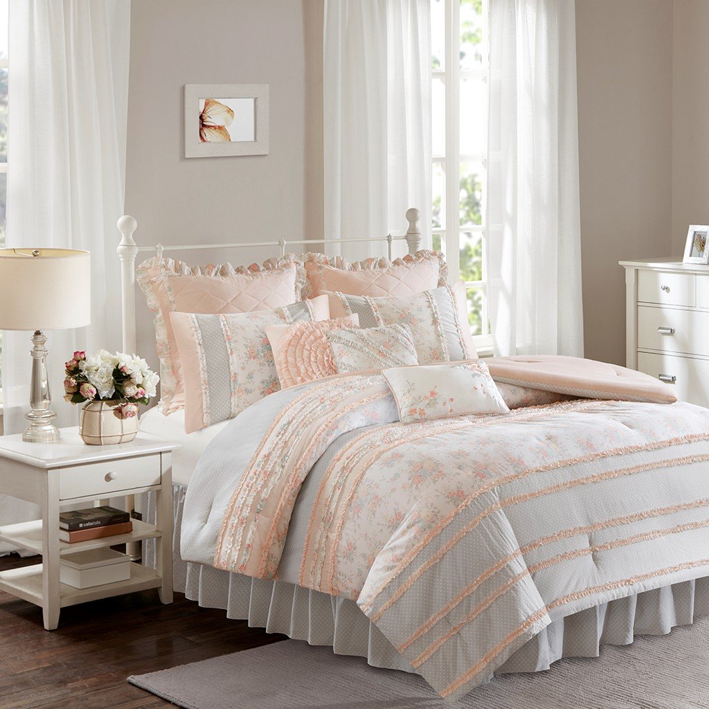 Serendipity Coral 9-Piece Comforter Set Comforter Sets By Olliix/JLA HOME (E & E Co., Ltd)