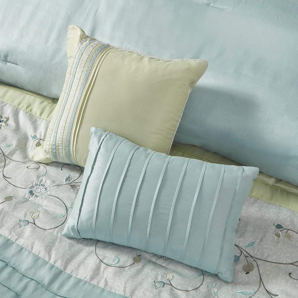Serene Aqua 7-Piece Comforter Set Comforter Sets By Olliix/JLA HOME (E & E Co., Ltd)