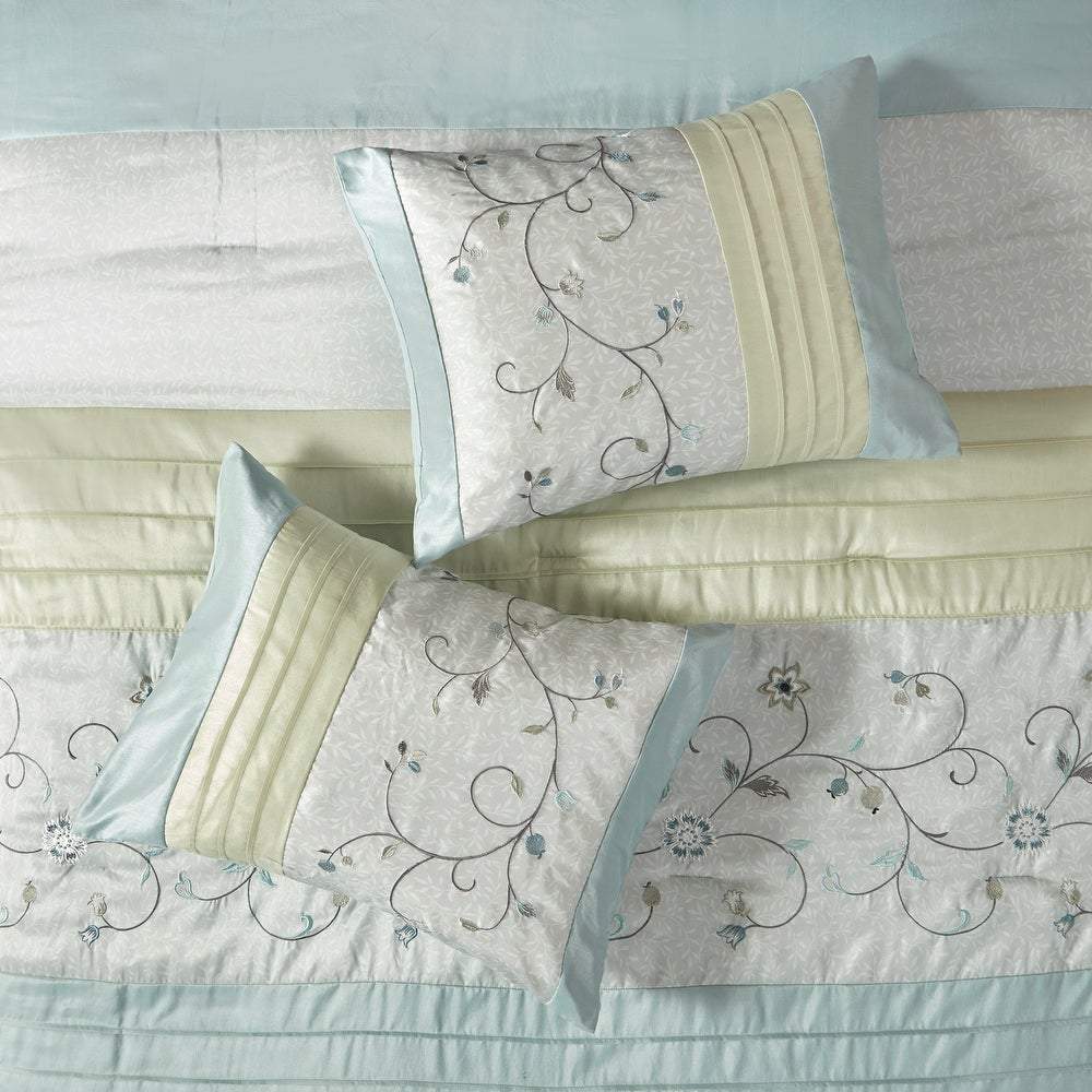 Serene Aqua 7-Piece Comforter Set Comforter Sets By Olliix/JLA HOME (E & E Co., Ltd)