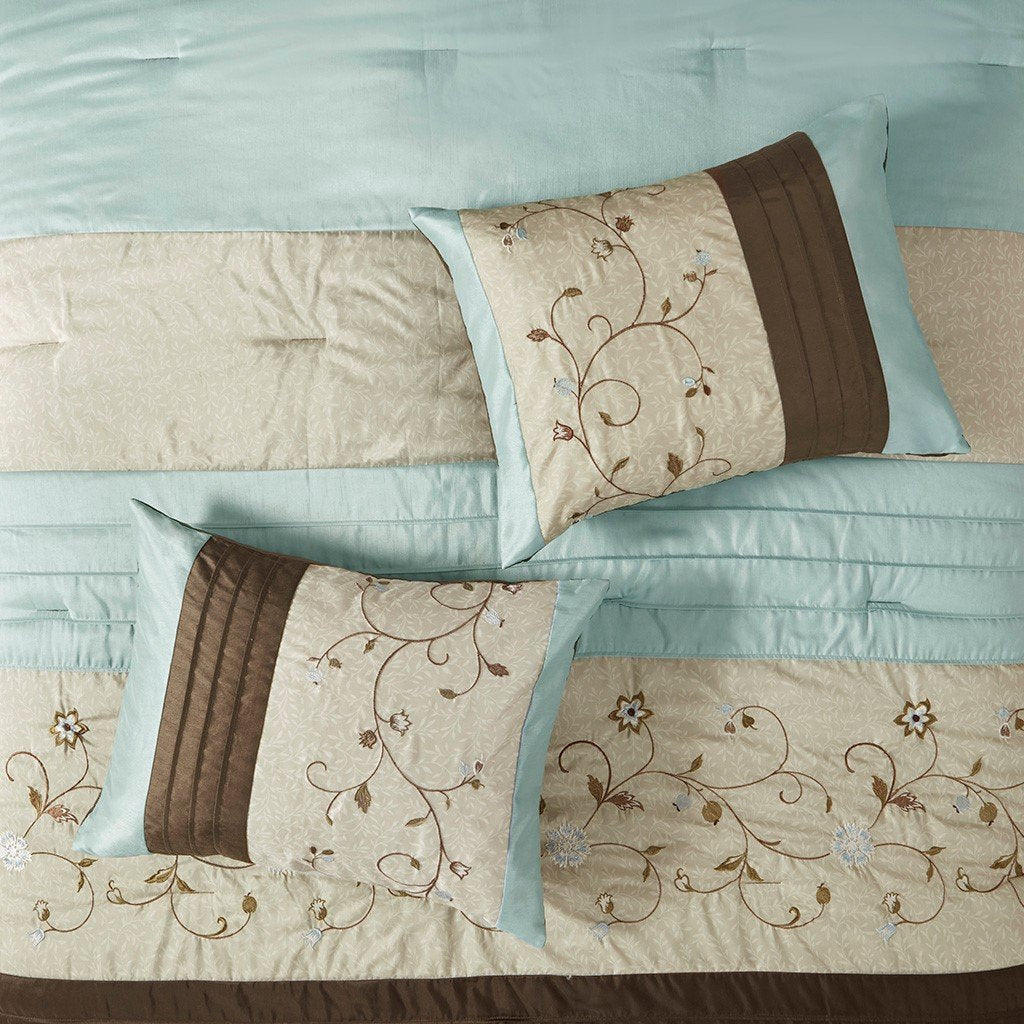 Serene Blue 7-Piece Comforter Set Comforter Sets By Olliix/JLA HOME (E & E Co., Ltd)