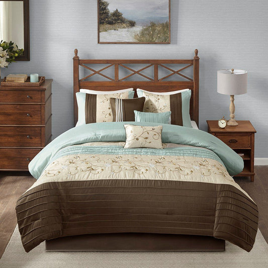 Serene Blue 7-Piece Comforter Set Comforter Sets By Olliix/JLA HOME (E & E Co., Ltd)