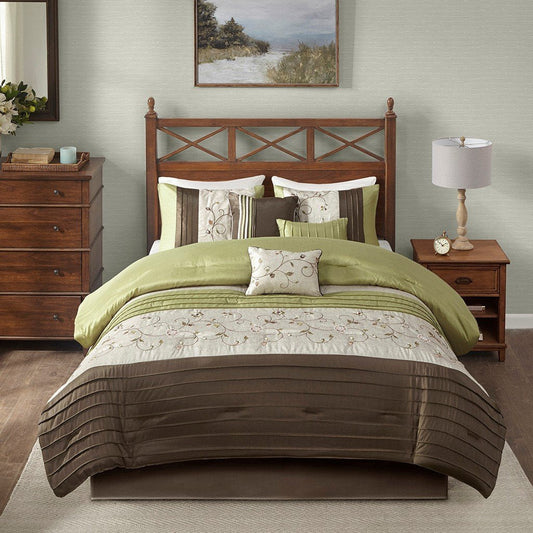 Serene Green 7-Piece Comforter Set Comforter Sets By Olliix/JLA HOME (E & E Co., Ltd)